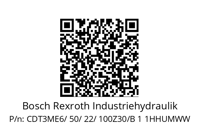   Bosch Rexroth Industriehydraulik CDT3ME6/ 50/ 22/ 100Z30/B 1 1HHUMWW