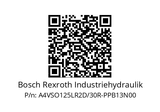   Bosch Rexroth Industriehydraulik A4VSO125LR2D/30R-PPB13N00