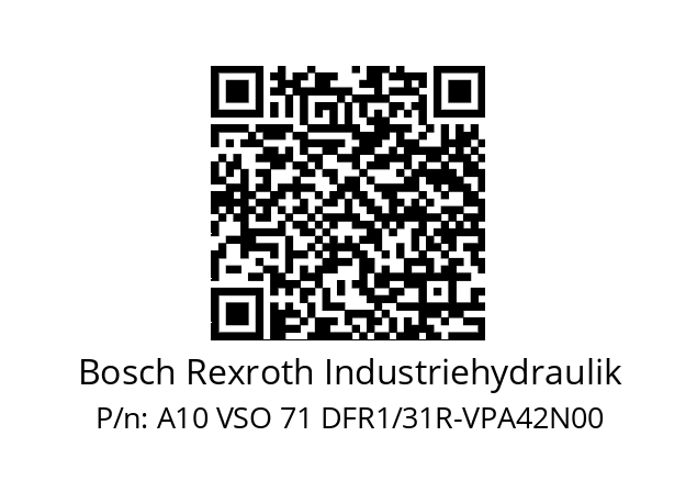 Pump  Bosch Rexroth Industriehydraulik A10 VSO 71 DFR1/31R-VPA42N00