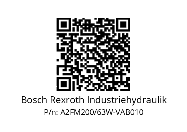   Bosch Rexroth Industriehydraulik A2FM200/63W-VAB010