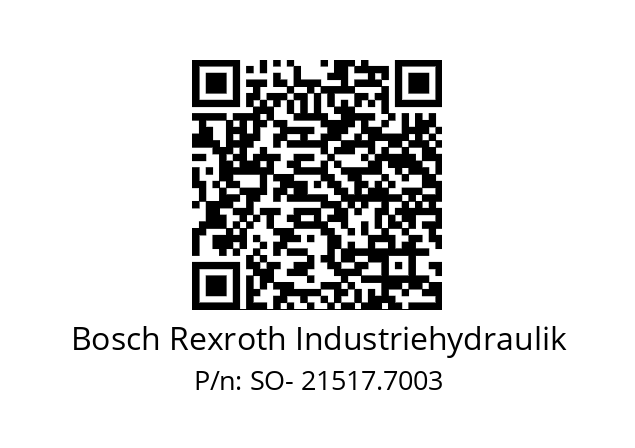   Bosch Rexroth Industriehydraulik SO- 21517.7003