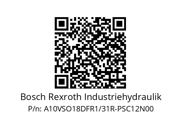   Bosch Rexroth Industriehydraulik A10VSO18DFR1/31R-PSC12N00