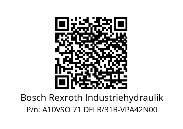   Bosch Rexroth Industriehydraulik A10VSO 71 DFLR/31R-VPA42N00