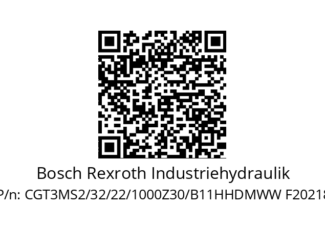   Bosch Rexroth Industriehydraulik CGT3MS2/32/22/1000Z30/B11HHDMWW F20218