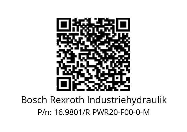   Bosch Rexroth Industriehydraulik 16.9801/R PWR20-F00-0-M