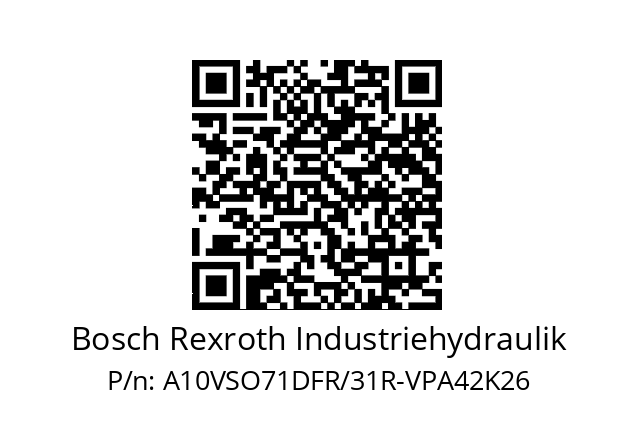   Bosch Rexroth Industriehydraulik A10VSO71DFR/31R-VPA42K26