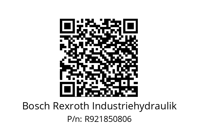   Bosch Rexroth Industriehydraulik R921850806