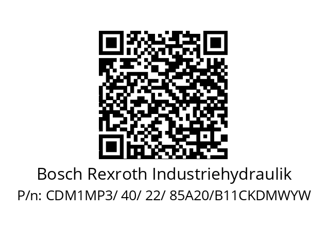   Bosch Rexroth Industriehydraulik CDM1MP3/ 40/ 22/ 85A20/B11CKDMWYW