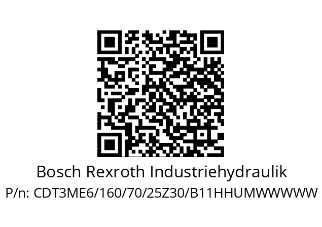   Bosch Rexroth Industriehydraulik CDT3ME6/160/70/25Z30/B11HHUMWWWWW