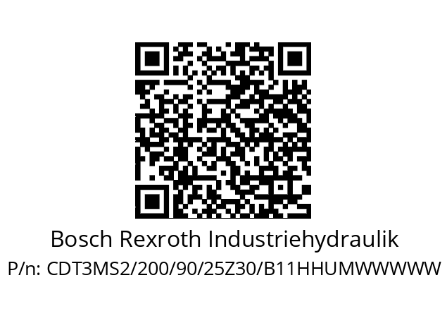   Bosch Rexroth Industriehydraulik CDT3MS2/200/90/25Z30/B11HHUMWWWWW