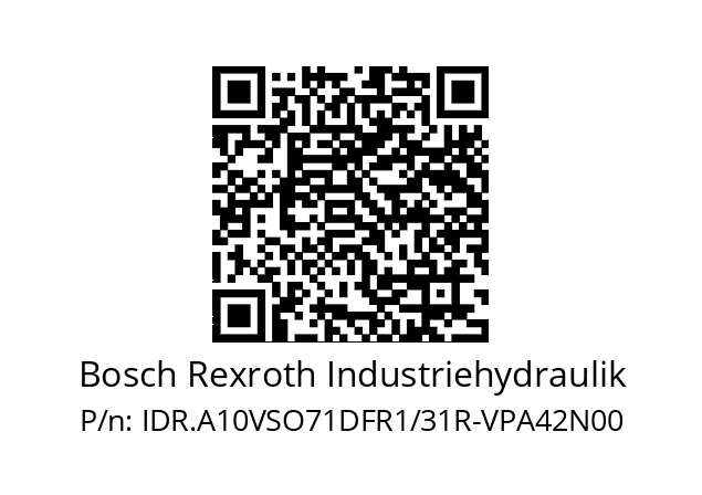   Bosch Rexroth Industriehydraulik IDR.A10VSO71DFR1/31R-VPA42N00