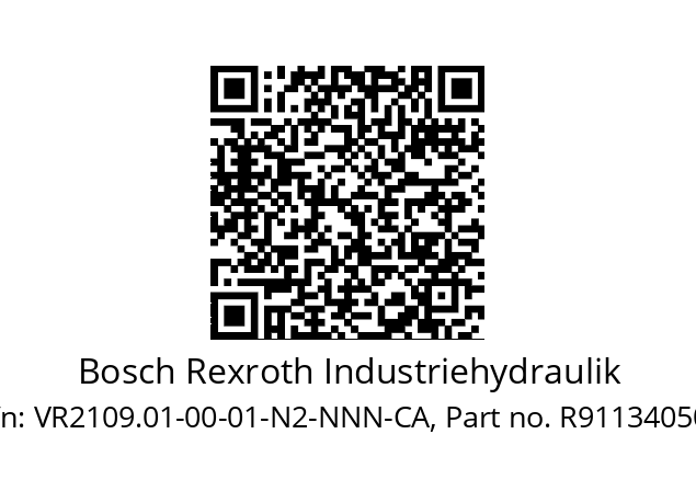   Bosch Rexroth Industriehydraulik VR2109.01-00-01-N2-NNN-CA, Part no. R911340506