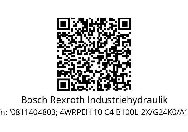   Bosch Rexroth Industriehydraulik '0811404803; 4WRPEH 10 C4 B100L-2X/G24K0/A1M