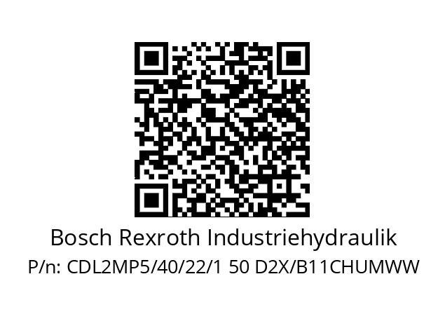   Bosch Rexroth Industriehydraulik CDL2MP5/40/22/1 50 D2X/B11CHUMWW