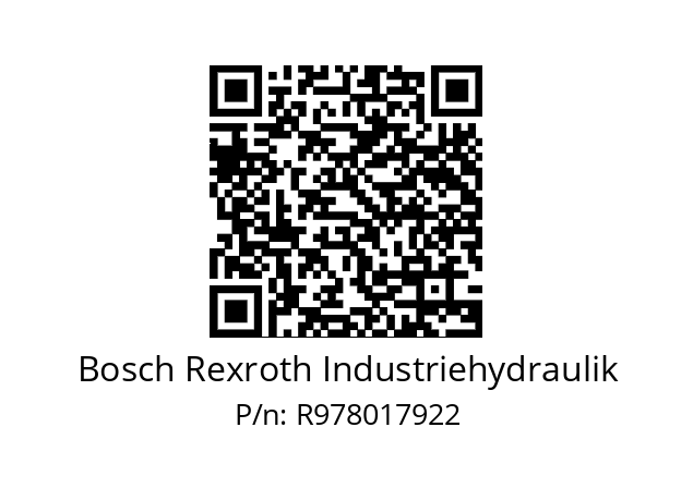   Bosch Rexroth Industriehydraulik R978017922