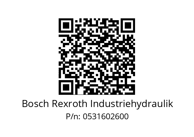   Bosch Rexroth Industriehydraulik 0531602600