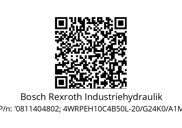   Bosch Rexroth Industriehydraulik '0811404802; 4WRPEH10C4B50L-20/G24K0/A1M