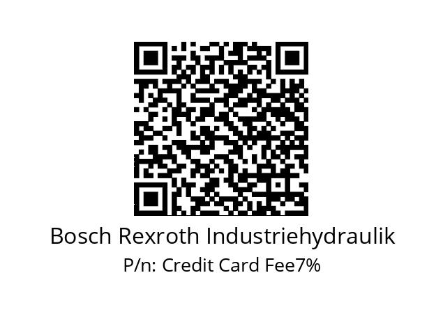   Bosch Rexroth Industriehydraulik Credit Card Fee7%