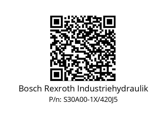   Bosch Rexroth Industriehydraulik S30A00-1X/420J5