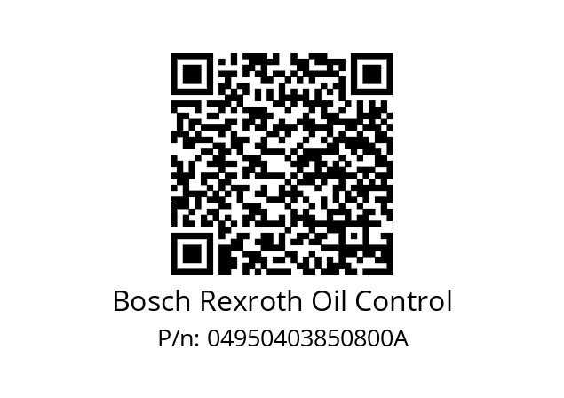   Bosch Rexroth Oil Control 04950403850800A