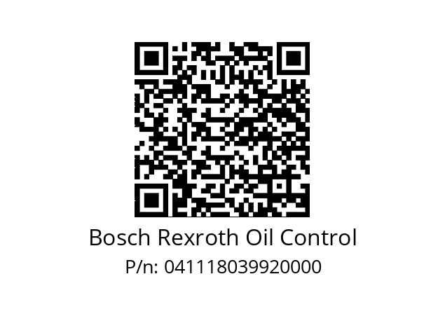   Bosch Rexroth Oil Control 041118039920000