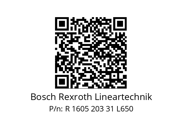   Bosch Rexroth Lineartechnik R 1605 203 31 L650