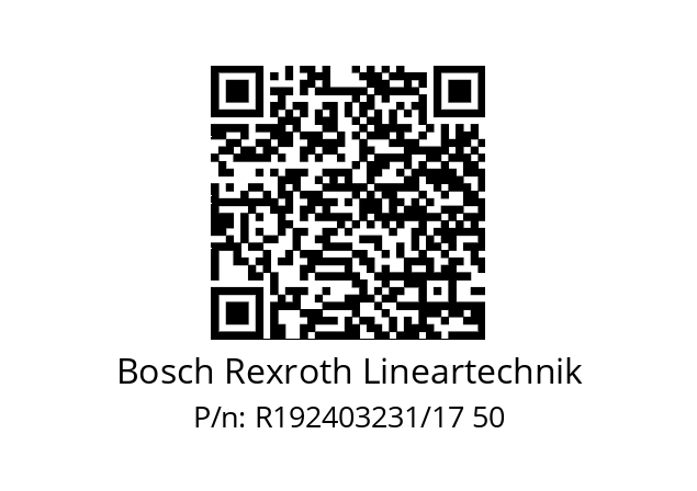   Bosch Rexroth Lineartechnik R192403231/17 50