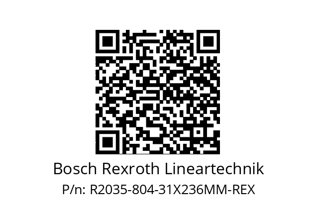   Bosch Rexroth Lineartechnik R2035-804-31X236MM-REX