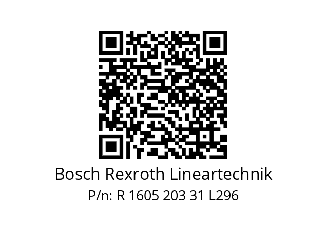   Bosch Rexroth Lineartechnik R 1605 203 31 L296