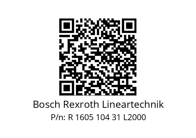   Bosch Rexroth Lineartechnik R 1605 104 31 L2000