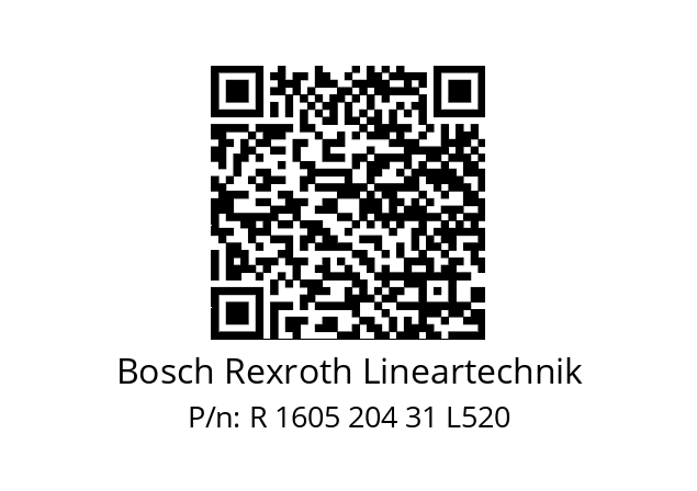   Bosch Rexroth Lineartechnik R 1605 204 31 L520