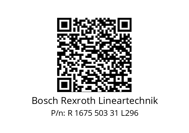   Bosch Rexroth Lineartechnik R 1675 503 31 L296