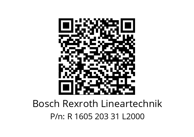   Bosch Rexroth Lineartechnik R 1605 203 31 L2000