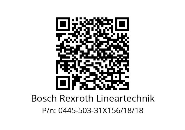   Bosch Rexroth Lineartechnik 0445-503-31X156/18/18