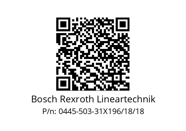   Bosch Rexroth Lineartechnik 0445-503-31X196/18/18