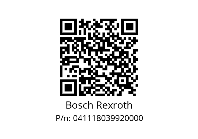   Bosch Rexroth 041118039920000