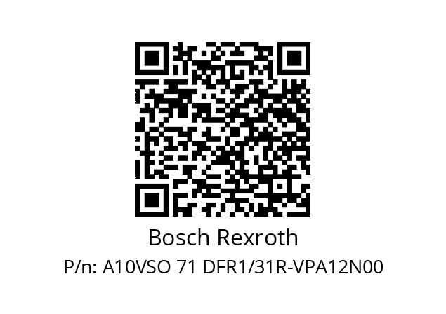   Bosch Rexroth A10VSO 71 DFR1/31R-VPA12N00