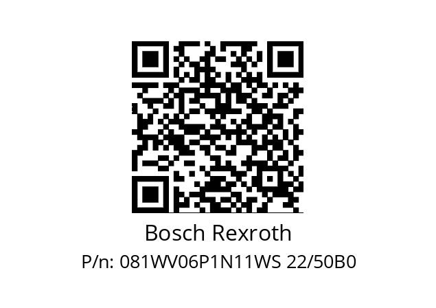   Bosch Rexroth 081WV06P1N11WS 22/50B0