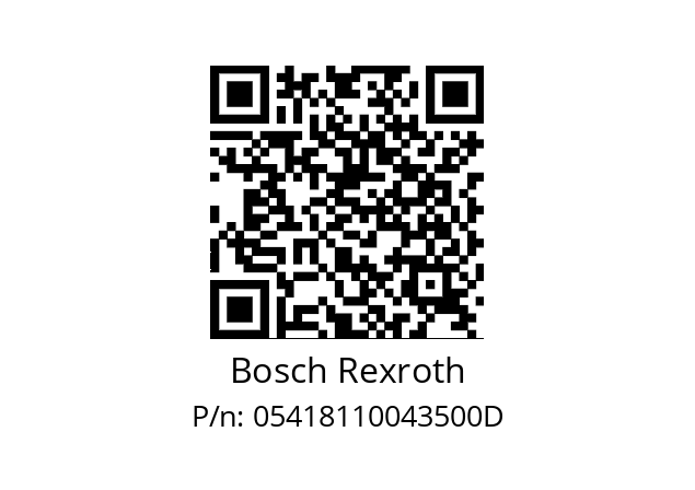   Bosch Rexroth 05418110043500D