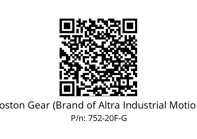   Boston Gear (Brand of Altra Industrial Motion) 752-20F-G