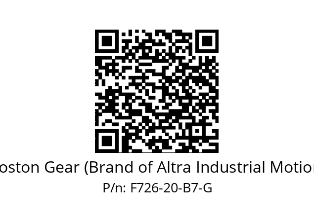   Boston Gear (Brand of Altra Industrial Motion) F726-20-B7-G