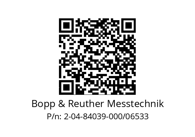   Bopp & Reuther Messtechnik 2-04-84039-000/06533