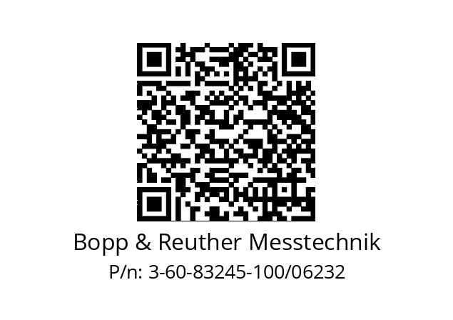   Bopp & Reuther Messtechnik 3-60-83245-100/06232