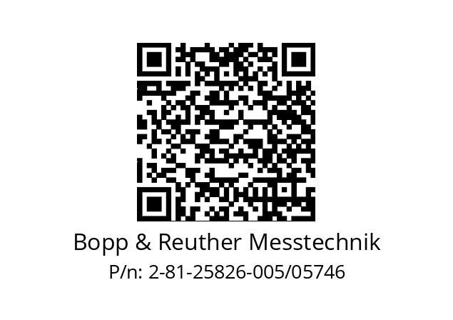   Bopp & Reuther Messtechnik 2-81-25826-005/05746