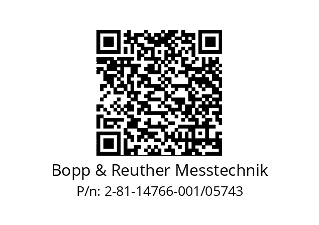   Bopp & Reuther Messtechnik 2-81-14766-001/05743