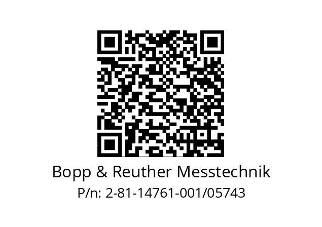   Bopp & Reuther Messtechnik 2-81-14761-001/05743