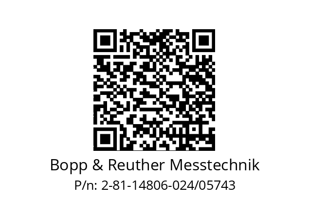   Bopp & Reuther Messtechnik 2-81-14806-024/05743