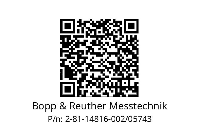   Bopp & Reuther Messtechnik 2-81-14816-002/05743