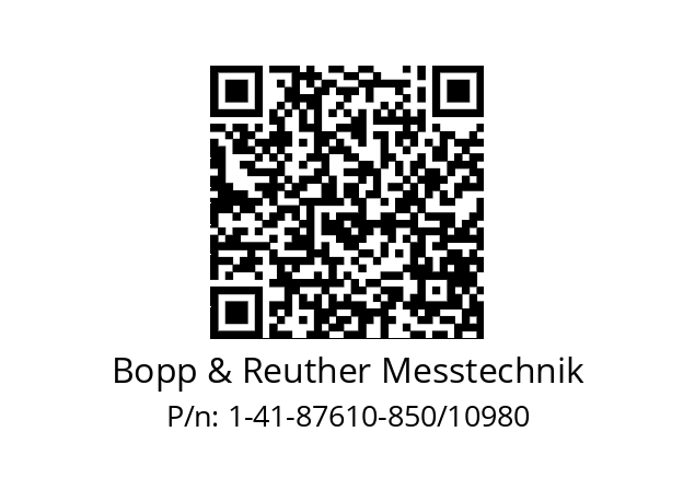   Bopp & Reuther Messtechnik 1-41-87610-850/10980