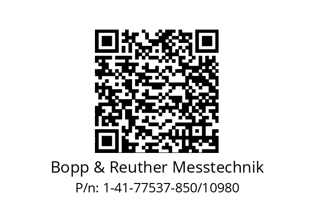   Bopp & Reuther Messtechnik 1-41-77537-850/10980